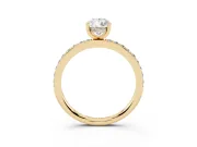 Pear-Shaped Hidden Halo Pavé Engagement Ring Setting | Micro Pavé Band | Yellow Gold