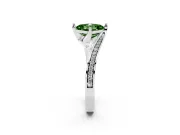 Fancy Green Asscher Cut Diamond Solitaire Ring Set in Platinum with Intertwined Pavé Twist Band