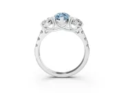 Marquise Three Stone Engagement Ring Setting for a Fancy Blue Lab-Grown Diamond | Accented Shoulders | Platinum