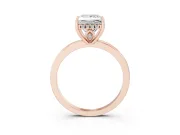 Princess Cut Hidden Halo Solitaire Engagement Ring Setting | Thin Wire Band | Rose Gold