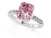 Radiant Cut Engagement Ring Setting for a Fancy Pink Lab-Grown Diamond | Sterling Silver - Design NV-24649