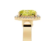 Radiant Cut Halo Engagement Ring Setting for a Fancy Yellow Lab-Grown Diamond | Pavé Panel Shoulders | Yellow Gold