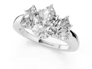 Pear-Shaped Three Stone Engagement Ring Setting | Matching Side Stones | Platinum
