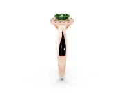 Cushion Cut Halo Engagement Ring Setting for a Fancy Green Lab-Grown Diamond | Square Profile Band | Rose Gold