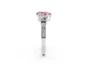 Pear-Shaped Three Stone Engagement Ring Setting for a Fancy Pink Lab-Grown Diamond | Graduated Pave Band | White Gold