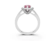 Radiant Cut Pavé Collar Engagement Ring Setting for a Fancy Pink Lab-Grown Diamond | Platinum