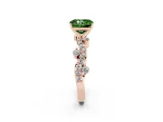 Radiant Cut Twisted Pavé Engagement Ring Setting for a Fancy Green Lab-Grown Diamond | Bar Stations | Rose Gold