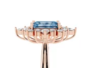 Emerald Cut Engagement Ring Setting for a Fancy Blue Lab-Grown Diamond | Rose Gold - Design NV-24790