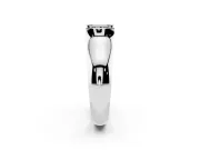 Princess Cut Half Bezel Engagement Ring Setting for a Black Center | Wide Band | Sterling Silver