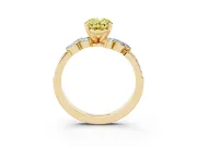Oval Floral Engagement Ring Setting for a Fancy Yellow Lab-Grown Diamond | Yellow Gold