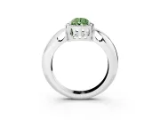 Fancy Green Pear Cut Diamond Halo Engagement Ring Set in Silver with Plain Split Shank and Prong Setting