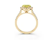 Heart-Shaped Halo Engagement Ring Setting for a Fancy Yellow Lab-Grown Diamond | Tapered Band | Yellow Gold