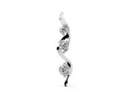 Round Lab-Grown Diamond Graduated Three-Stone Swirl Pendant Necklace | Prong Set | Sterling Silver
