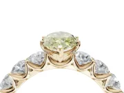 Marquise Side Stone Engagement Ring Setting for a Fancy Yellow Lab-Grown Diamond | Scalloped Prong Accents | Yellow Gold