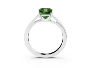 Fancy Green Princess Cut Diamond Solitaire Twist Band Ring Set in Platinum with Prong Setting