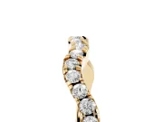 Round Diamond Scalloped Pavé Wedding Band Set in Yellow gold with Shared Prong Setting