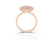 Pear-Shaped Bezel Halo Engagement Ring Setting for a Fancy Pink Lab-Grown Diamond | Rose Gold