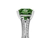 Princess Cut Split Shank Engagement Ring Setting for a Fancy Green Lab-Grown Diamond | Pave Band | White Gold