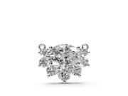 Oval Lab-Grown Diamond East-West Cluster Pendant Necklace | Graduated Accents | Sterling Silver