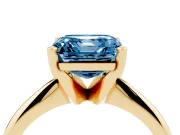 Asscher Cut Engagement Ring Setting for a Fancy Blue Lab-Grown Diamond | Yellow Gold