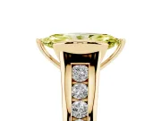 Marquise Half Bezel Engagement Ring Setting for a Fancy Yellow Lab-Grown Diamond | Yellow Gold