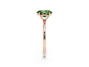 Oval Thin Solitaire Engagement Ring Setting for a Fancy Green Lab-Grown Diamond | Straight Plain Band | Rose Gold