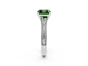 Asscher Cut Pave Split Shank Engagement Ring Setting for a Fancy Green Lab-Grown Diamond | Double Claw Prongs | Platinum