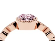 Oval Vintage Engagement Ring Setting for a Fancy Pink Lab-Grown Diamond | Rose Gold