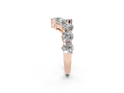 Round Diamond Curved Cluster Band Set in Rose gold with Split Shank and Prong Setting