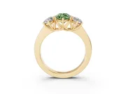 Marquise 3 Stone Engagement Ring Setting for a Fancy Green Lab-Grown Diamond | Yellow Gold