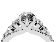 Marquise Engagement Ring Setting for a Black Center | White Gold