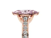 Marquise Graduated Pavé Engagement Ring Setting for a Fancy Pink Lab-Grown Diamond | Rose Gold