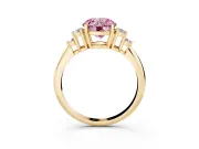 Round Cluster Accent Engagement Ring Setting for a Fancy Pink Lab-Grown Diamond | Yellow Gold