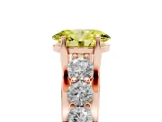 Oval Graduated Engagement Ring Setting for a Fancy Yellow Lab-Grown Diamond | Rose Gold