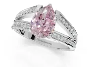Pear-Shaped Split Shank Pavé Engagement Ring Setting for a Fancy Pink Lab-Grown Diamond | Sterling Silver