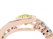 Pear-Shaped Bezel Bypass Engagement Ring Setting for a Fancy Yellow Lab-Grown Diamond | Rose Gold