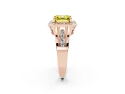 Asscher Cut Halo Engagement Ring Setting for a Fancy Yellow Lab-Grown Diamond | Channel-Set Split Shank | Rose Gold