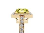 Princess Cut Framed Halo Engagement Ring Setting for a Fancy Yellow Lab-Grown Diamond | Yellow Gold