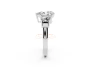 Pear-Shaped Three Stone Engagement Ring Setting | Round Side Stones and Open Baskets | Platinum