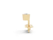 Round Lab-Grown Diamond Full Bezel Solitaire Stud Earrings | Push Backs | Yellow Gold