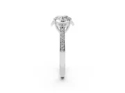 Round Floral Pavé Engagement Ring Setting | Petal Accents | Platinum