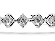 Princess Cut Diamond Tennis Bracelet Set in Silver with Square Prong Setting