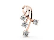 Round Lab-Grown Diamond Cascading Curve Pendant Necklace | Ribbon Loop Top | Rose Gold