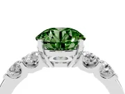 Round Five Stone Engagement Ring Setting for a Fancy Green Lab-Grown Diamond | Platinum