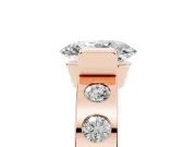 Oval Tension Style Engagement Ring Setting | Flush Set Accents | Rose Gold
