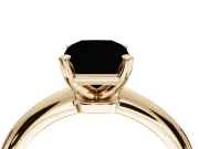 Radiant Cut Solitaire Engagement Ring Setting for a Fancy Pink Lab-Grown Diamond | Tapered Plain Band | Yellow Gold