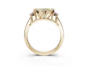 Heart-Shaped Halo Engagement Ring Setting for a Fancy Yellow Lab-Grown Diamond | Graduated Channel Band | Yellow Gold