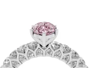 Marquise Shared Prong Engagement Ring Setting for a Fancy Pink Lab-Grown Diamond | Sterling Silver