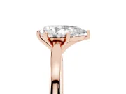 Pear-Shaped Solitaire Engagement Ring Setting | Basket Rail | Rose Gold