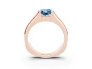 Radiant Cut Half Bezel Solitaire Engagement Ring Setting for a Fancy Blue Lab-Grown Diamond | Wide Band | Rose Gold